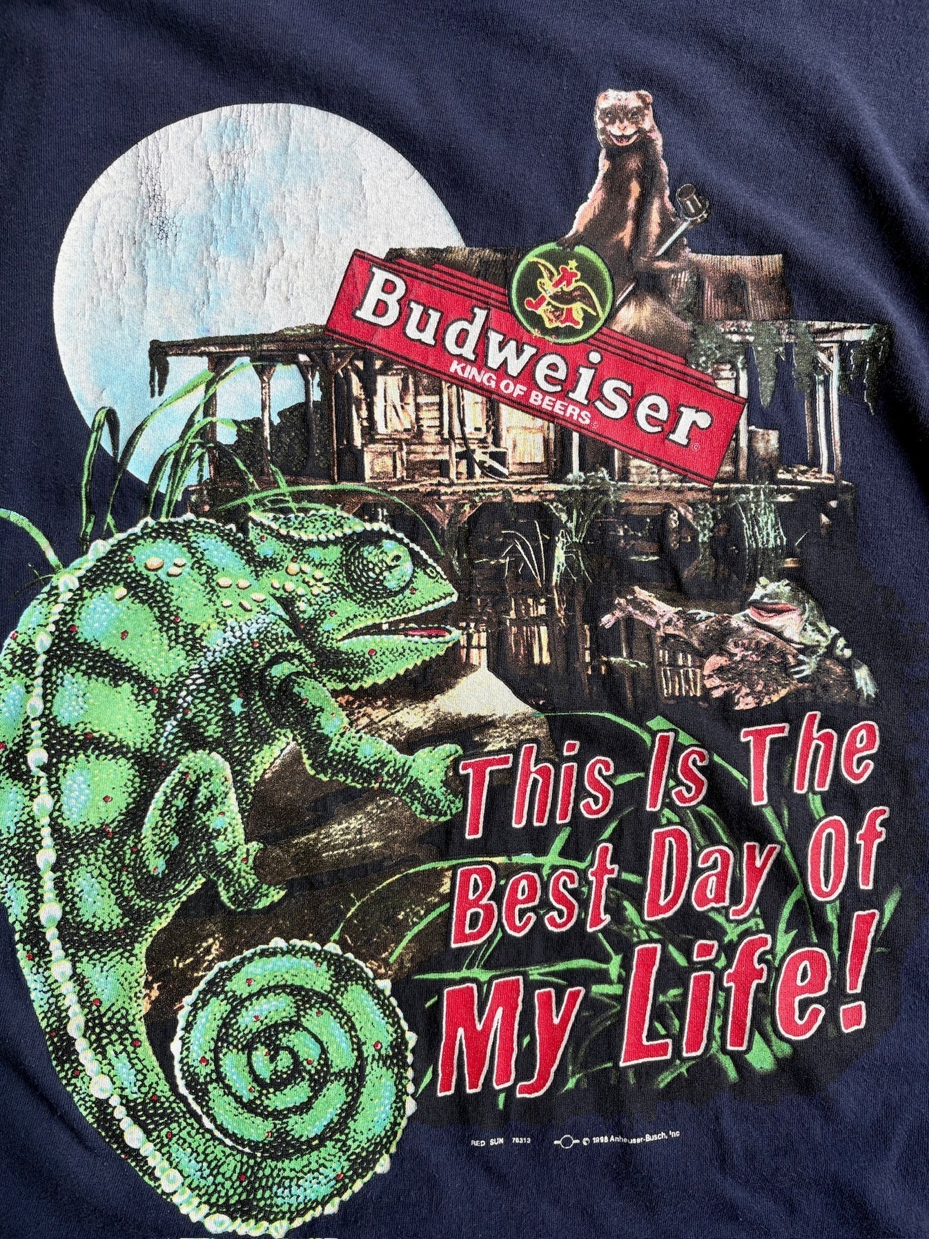 Vintage Navy Budweiser King of Beers Graphic Tee