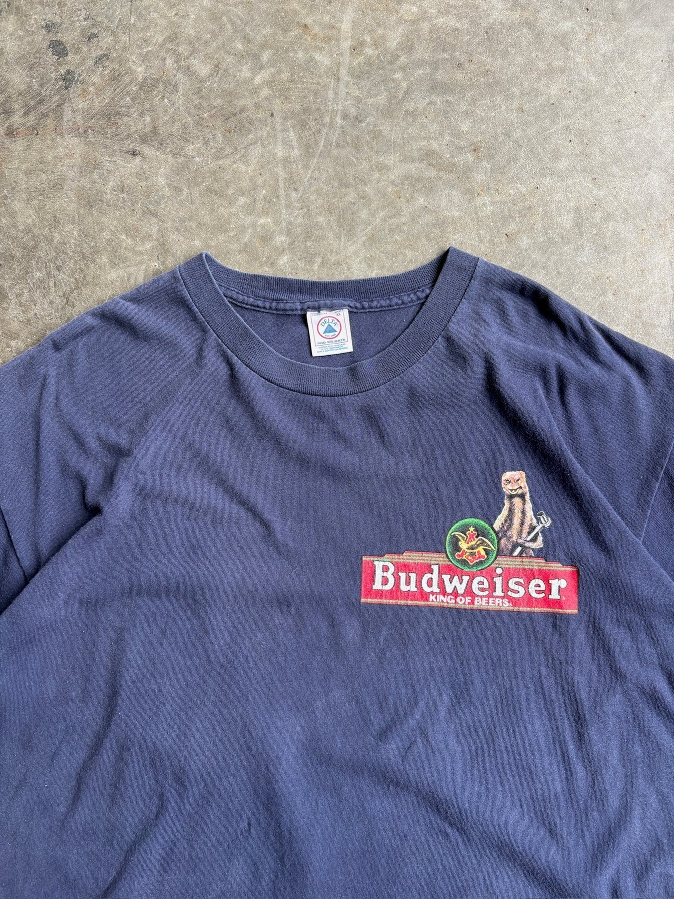 Vintage Navy Budweiser King of Beers Graphic Tee