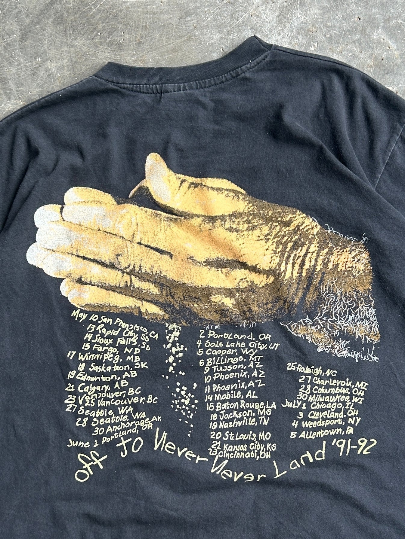 Vintage Off to Never Never Land Metallica Tee